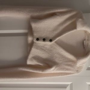 Cream fuzzy crop sweater